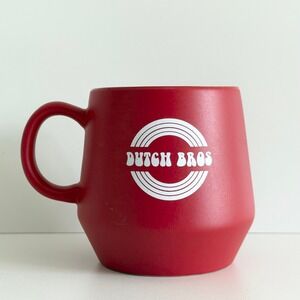 Dutch Bros Coffee Mug Red Retro 70s‎ Logo Graphic Ceramic Barista Holiday 14oz